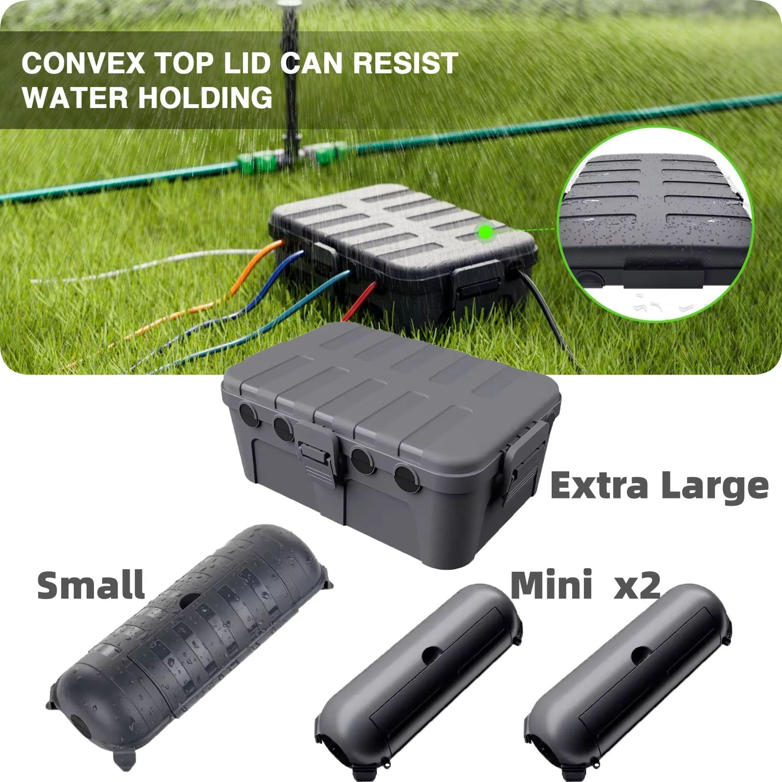 Outdoor Power Box Cover - 大型耐候性屋外電気ボックスケーブルカバー、延長ケーブル、電源タップ、アングルプラグ、ホリデー照明の保護用