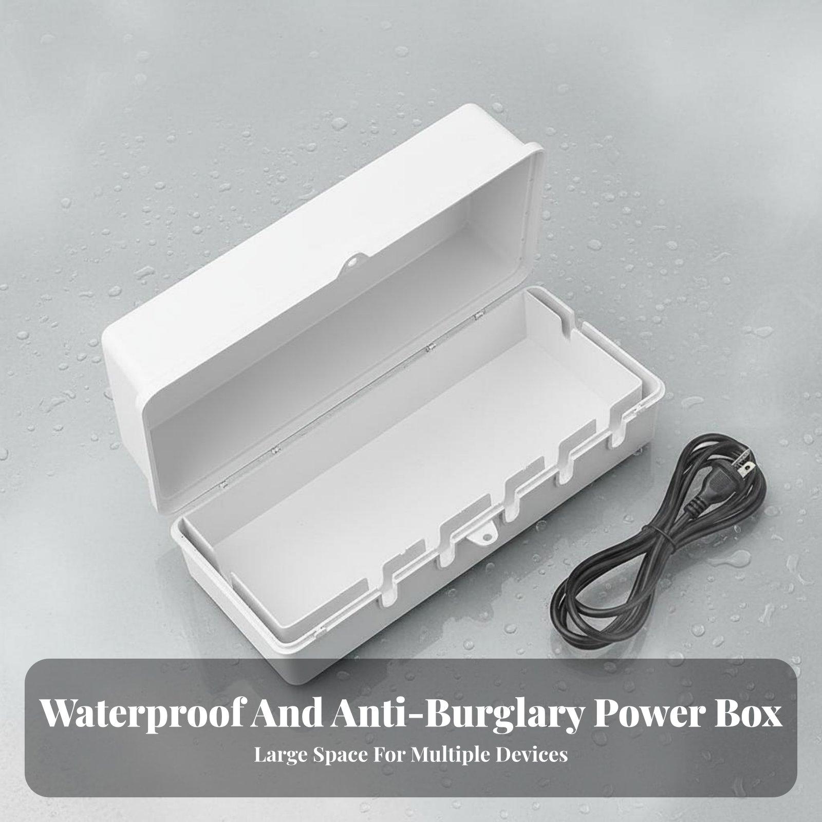 Outdoor Power Box Cover - 防水電源ストリップボックス 防塵ロック式屋外電源エンクロージャーカバー パティオ、庭、バルコニー用