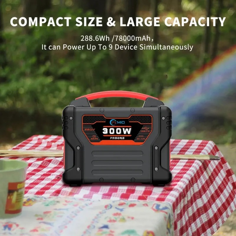 Quality Outdoor Power - 高品質300Wポータブル電源299.7Whソーラー発電機、60W PD USB-Cワイヤレス充電機能付き、アウトドアキャンプ用、OEM/ODM対応