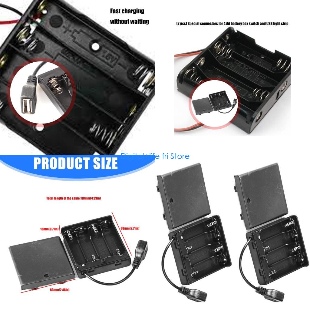 Outdoor Use Power Strip - E06D 4 スロットバッテリーケース USB 電源アダプタ切り替え可能な制御 LED