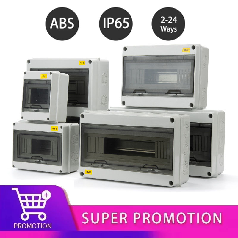 Outdoor Power Box Cover - HTシリーズジャンクションボックス 2/3/5/8/12/15/18/24ウェイ PCプラスチック製 屋外用電気IP65防水配電ボックス スイッチボックス