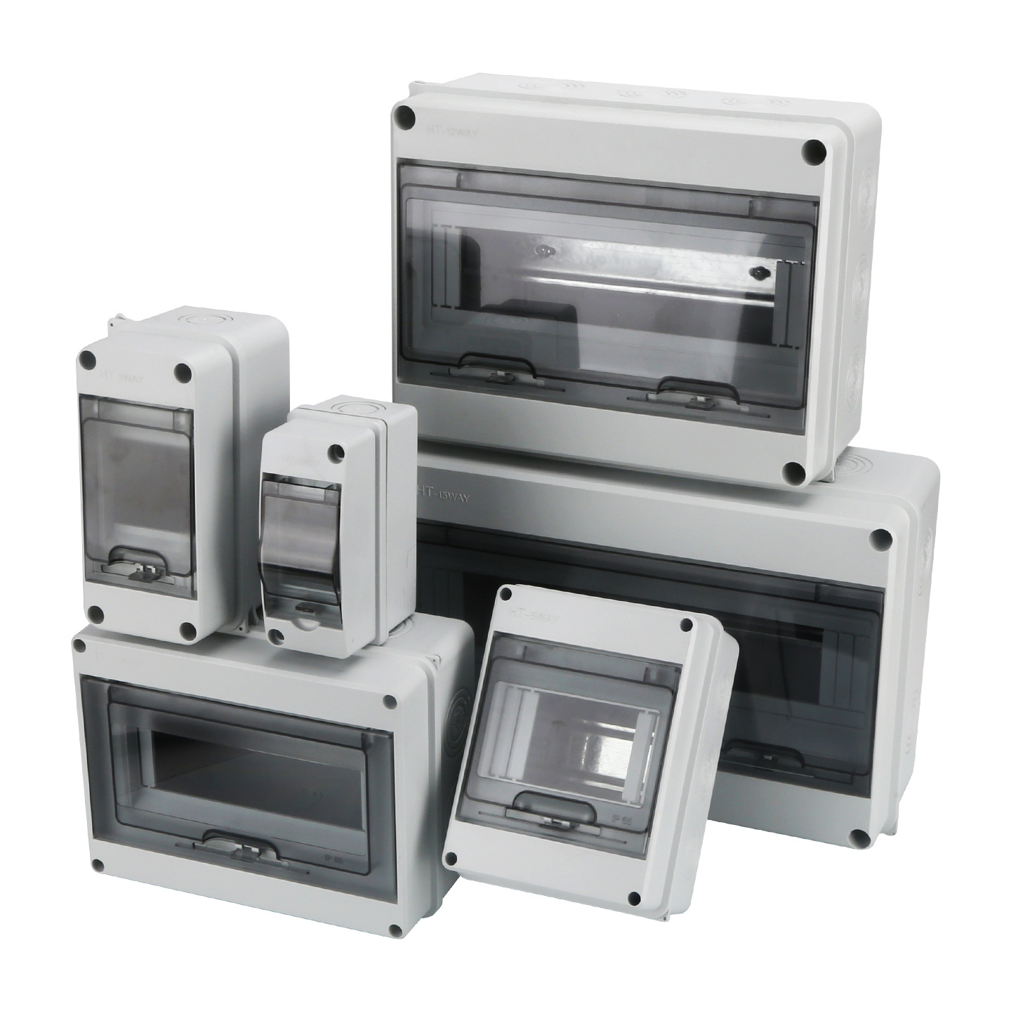 Outdoor Power Box Cover - HTシリーズジャンクションボックス 2/3/5/8ウェイ IP65防水PCプラスチック電気エンクロージャ屋外配電スイッチボックス ワイヤーケーブル接続用