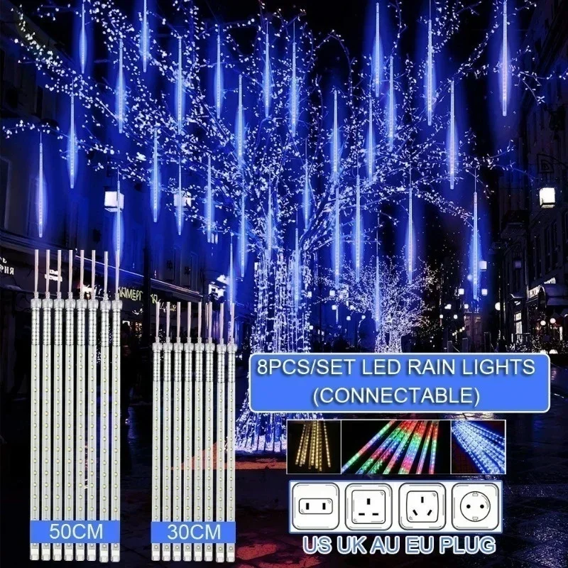 Outdoor Power Hub - 30 センチメートル/50 センチメートル防水流星雨雨 8 チューブ LED