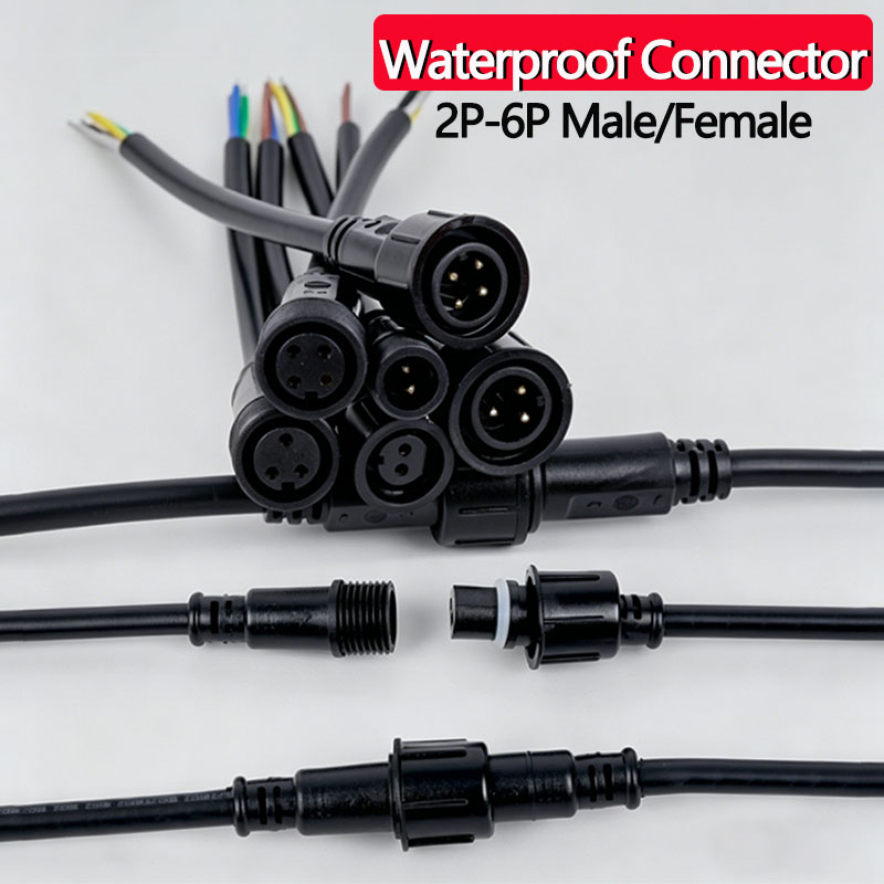 Outdoor Power Hub - 防水ワイヤーコネクタセット 2/3/4/5/6ピン プラグソケット 0.5-1.5mm² ケーブル付き LEDライトおよび屋外用定格電気接続部