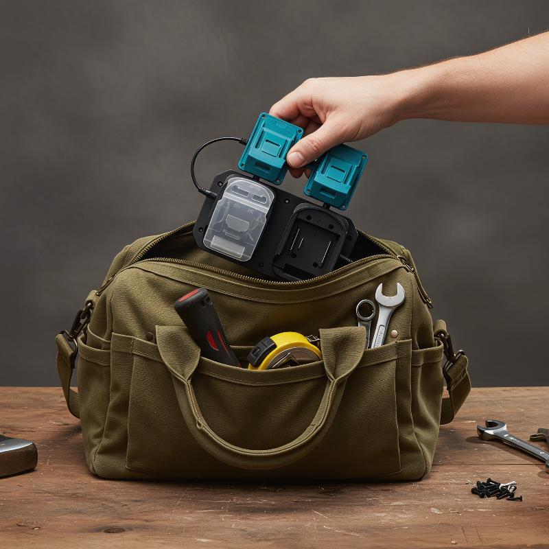 Outdoor Power Double Adapter - 18Vバッテリー用デュアルバッテリーアダプター 1セット ダブル電源出力ホルダー 持ち運び簡単 アウトドアキャンプ用電動工具 緊急時用