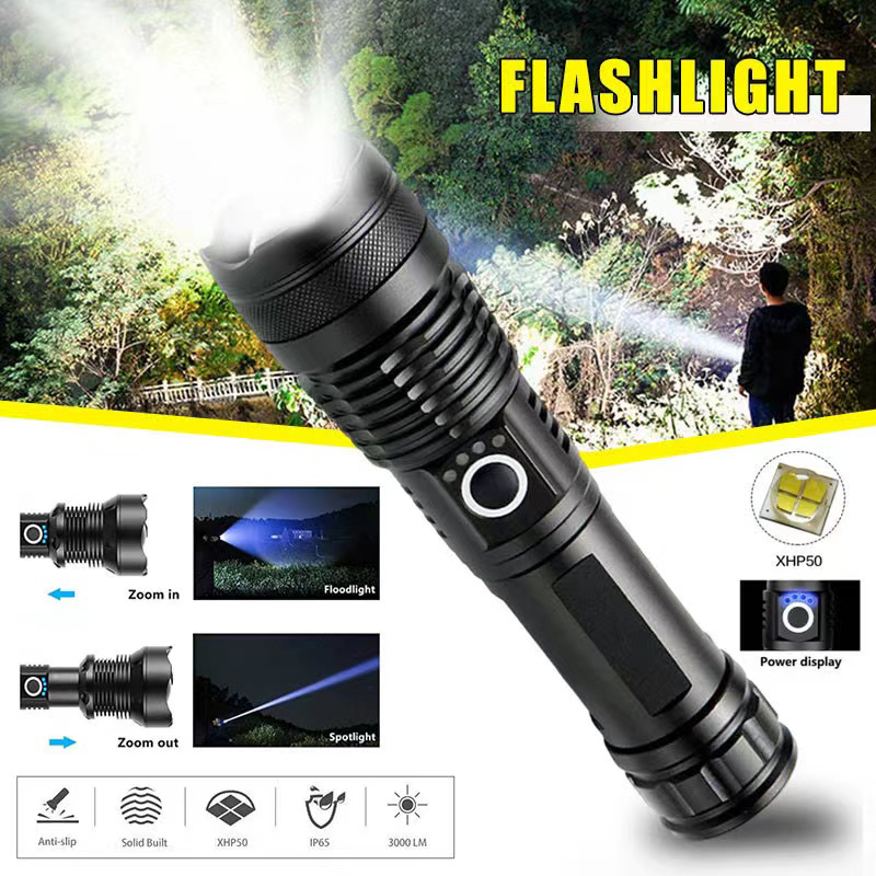 Outdoor Power Inc - ハイパワー XHP70 LED 懐中電灯 USB-C 充電式トーチ