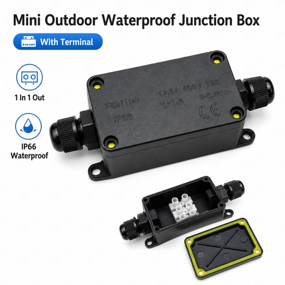 屋外用IP66密閉ジャンクションボックス防水ケーブルコネクタ - Outdoor Power Cable Junction Box のレビューと価格