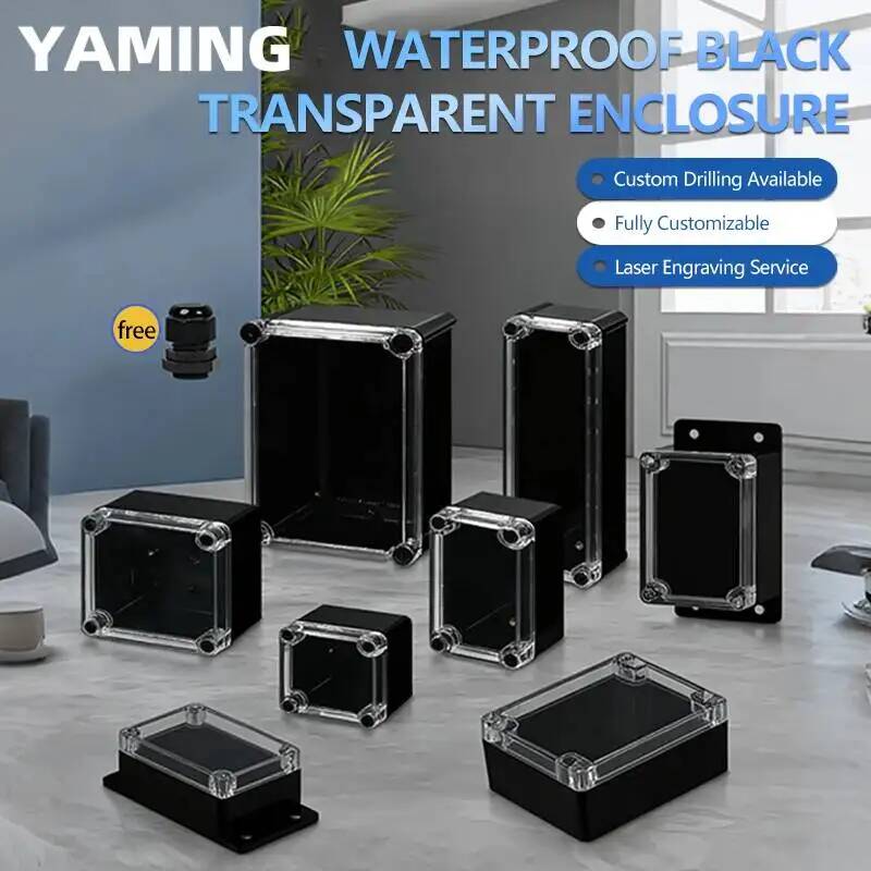 2 個透明カバー防水ジャンクションボックス黒プラスチック端子 - Outdoor Power Box Cover のレビューと価格