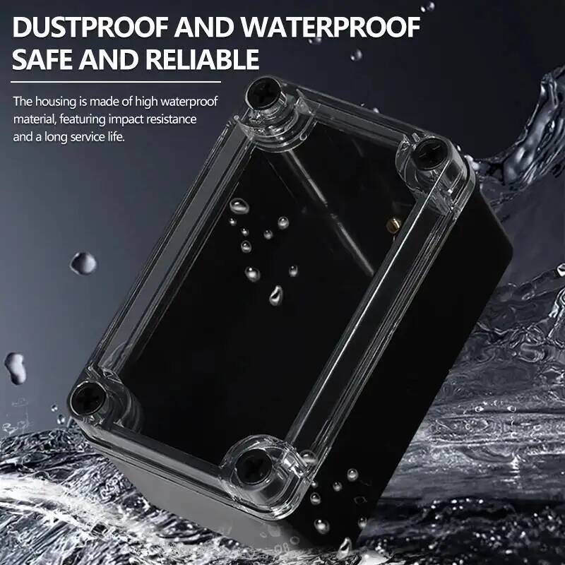 2 個透明カバー防水ジャンクションボックス黒プラスチック端子 - Outdoor Power Box Cover のレビューと価格