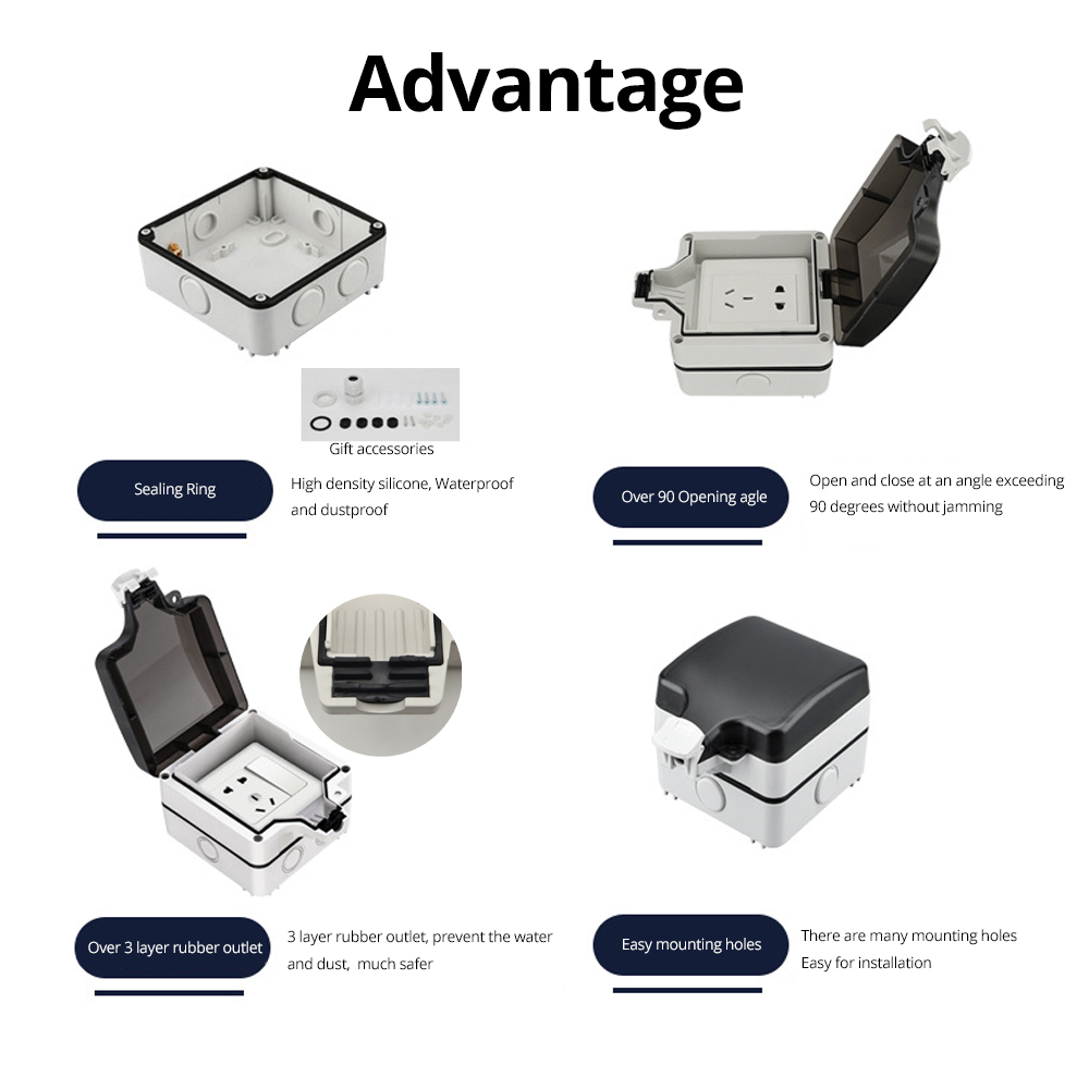 Wallpad IP66 防塵防水屋外ボックス壁スイッチとソ - Outdoor Power Box Cover のレビューと価格