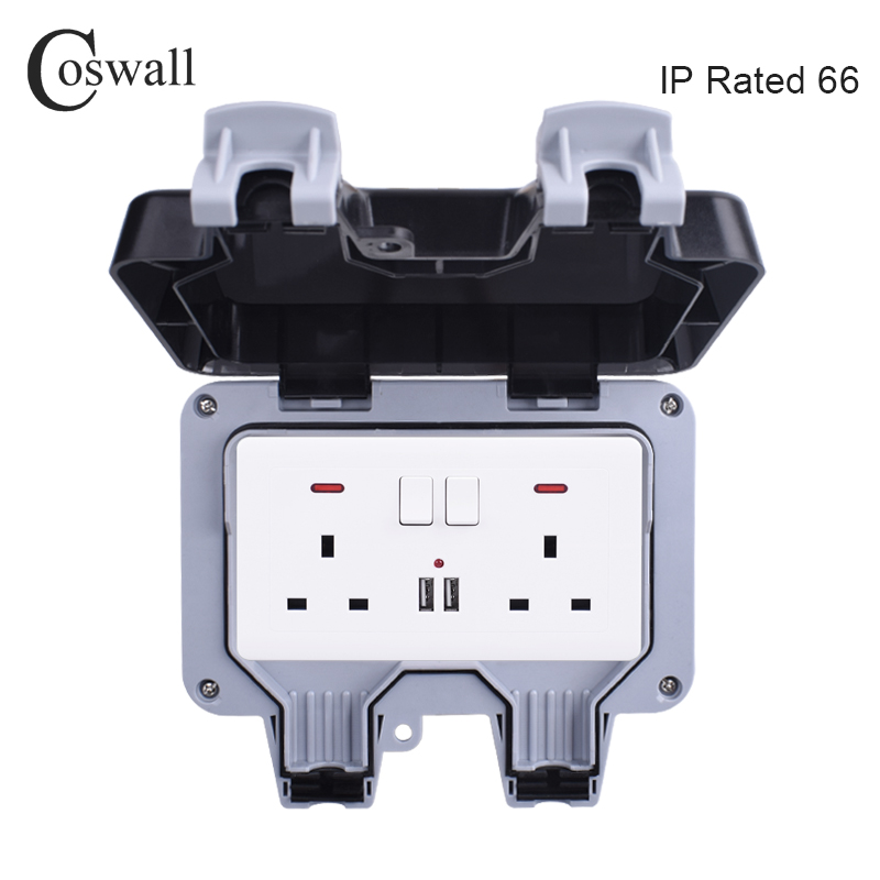Coswall-スイッチコンセントip66,防水,耐候性,屋 - Outdoor Usb Power Outlet のレビューと価格