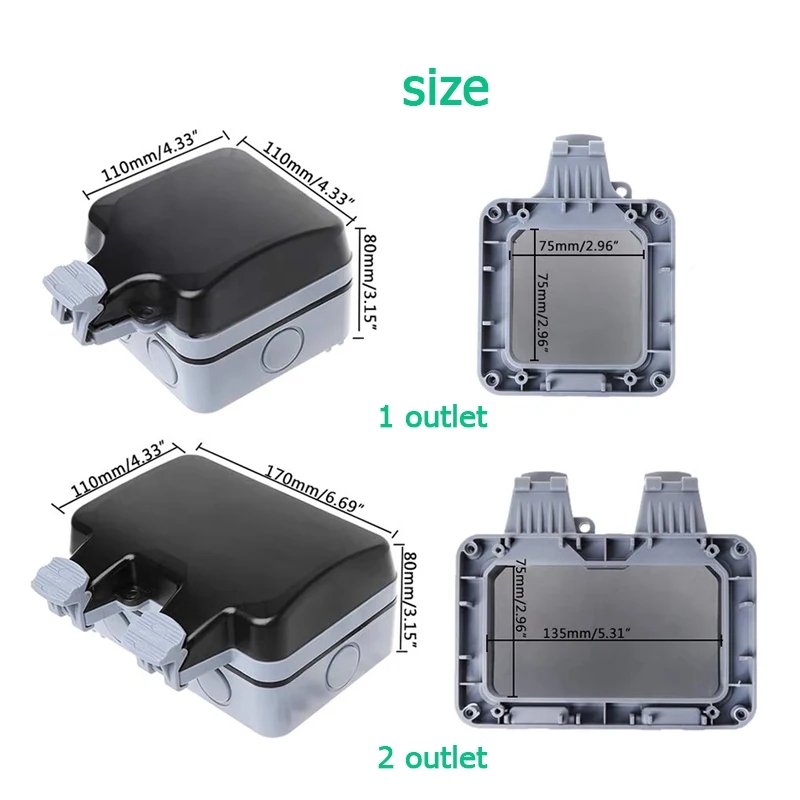 EU KR 屋外壁防水ソケット 16A コンセント韓国電力  - Outdoor Power Hub のレビューと価格