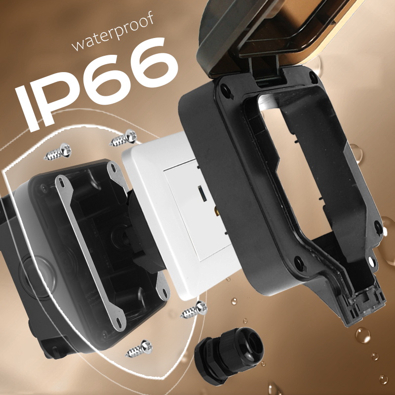 Avoir IP66 壁防水ソケットシングルボックスコンセン - Outdoor Power Hub のレビューと価格