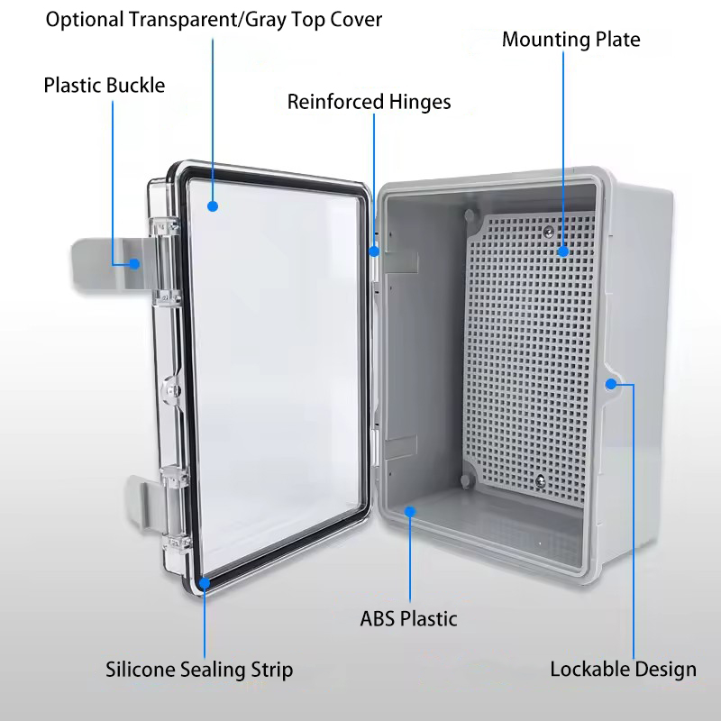 IP66防水グレー/透明カバーハウジング電源ジャンクションボ - Outdoor Power Box Cover のレビューと価格