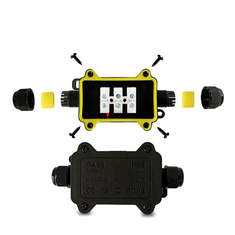防水ジャンクションボックス IP68 2ウェイプラグライン  - Outdoor Power Cable Junction Box のレビューと価格