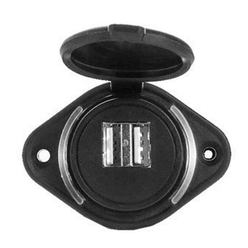 防水電源ソケットユニバーサル 12 24V 車両充電器ダブル - Outdoor Power Double Adapter のレビューと価格