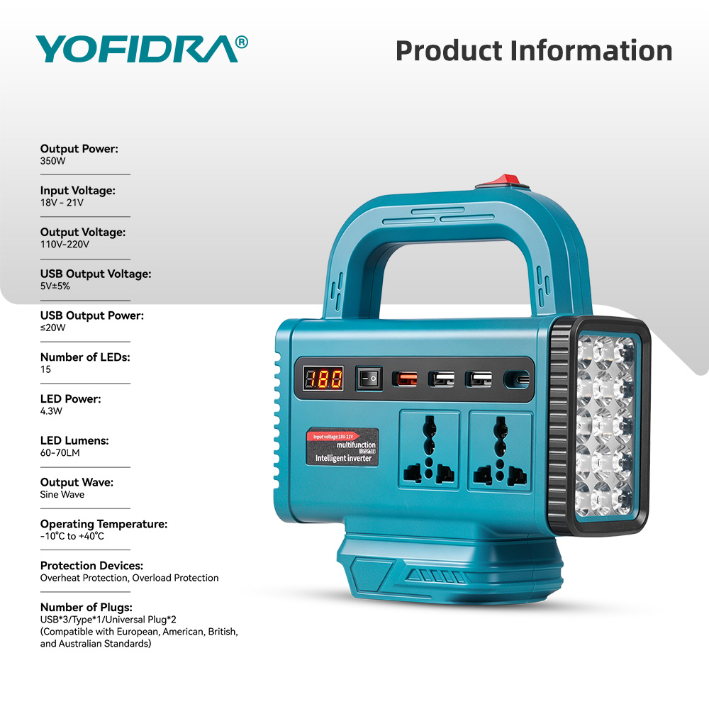 YOFIDRA 220V ポータブルパワーインバーター 屋外 - Outdoor Power Hub のレビューと価格