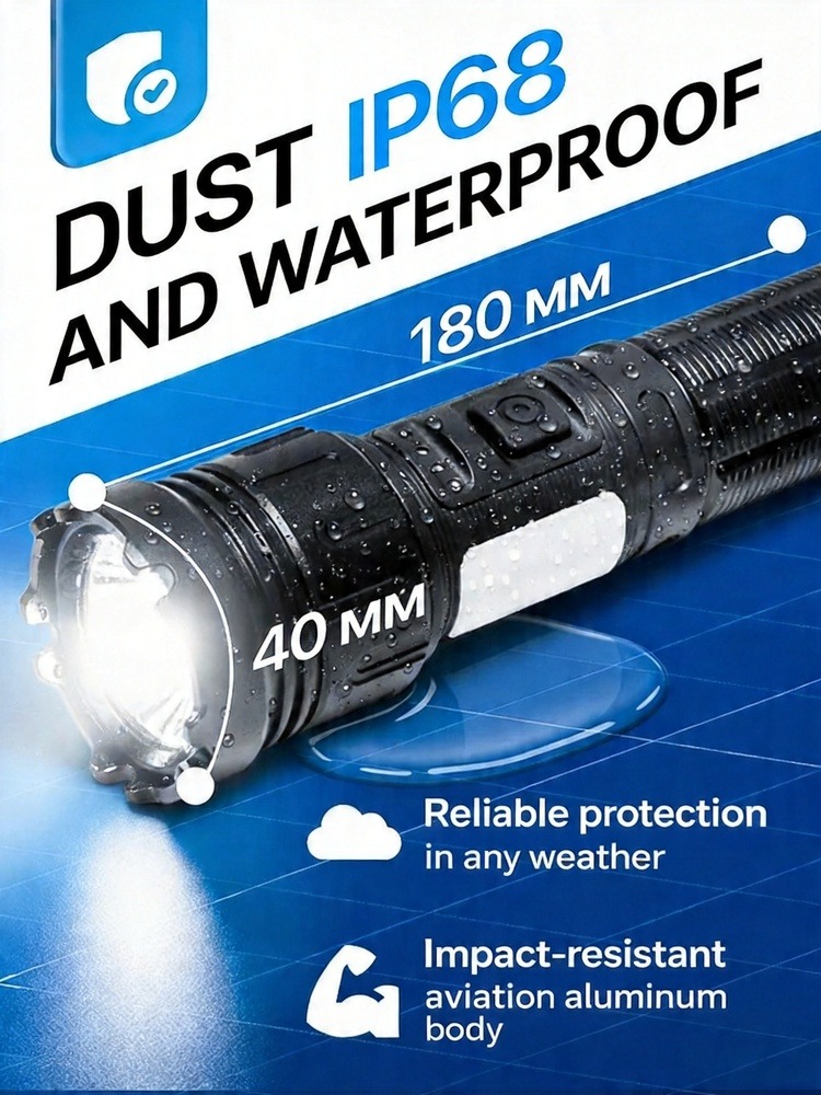 レーザーハンドヘルド懐中電灯充電式 18650 Li-po  - Outdoor Power Inc のレビューと価格
