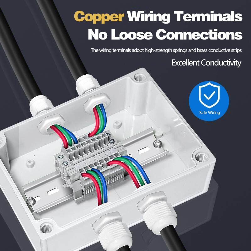 防水ジャンクションボックス、プラグイン端子台付き、多入力多出 - Outdoor Power Cable Junction Box のレビューと価格