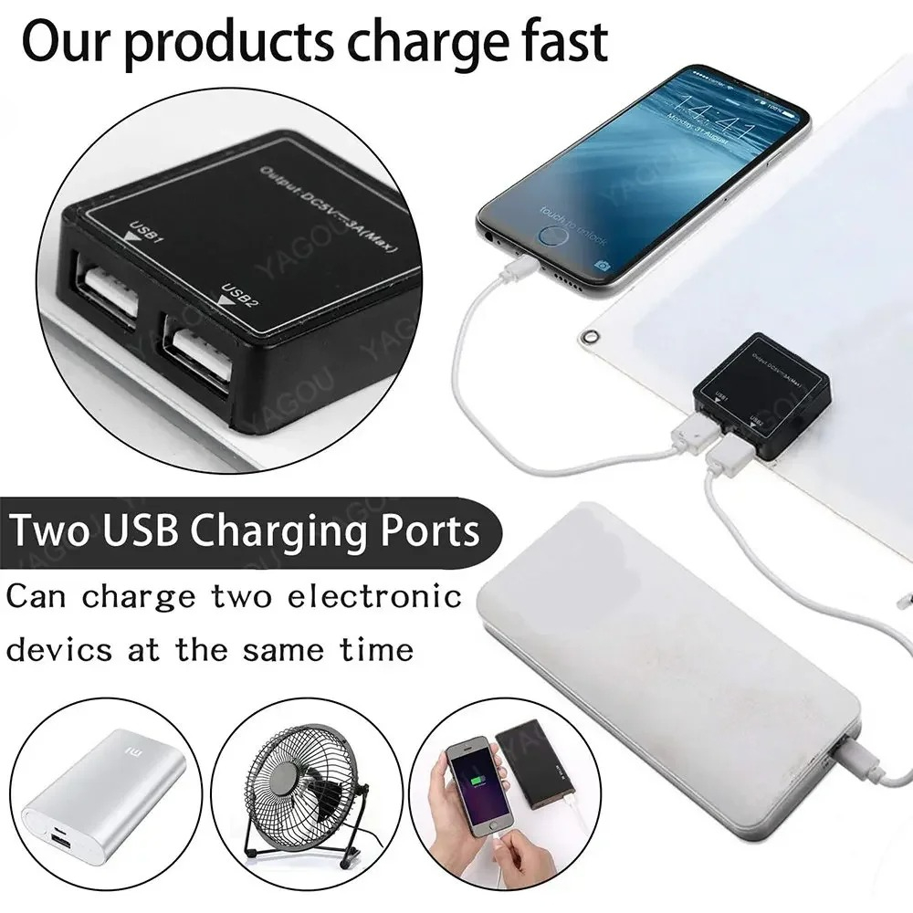 自己搭載可能な高速デュアルUSBソーラーパネル充電器 15W - Outdoor Usb Power Outlet のレビューと価格