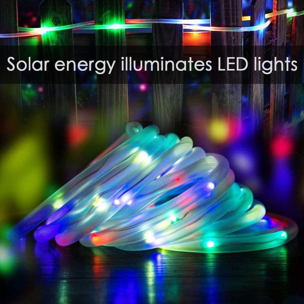 屋外用ソーラー式120LEDレインボーチューブライトストリッ - Outdoor Use Power Strip のレビューと価格